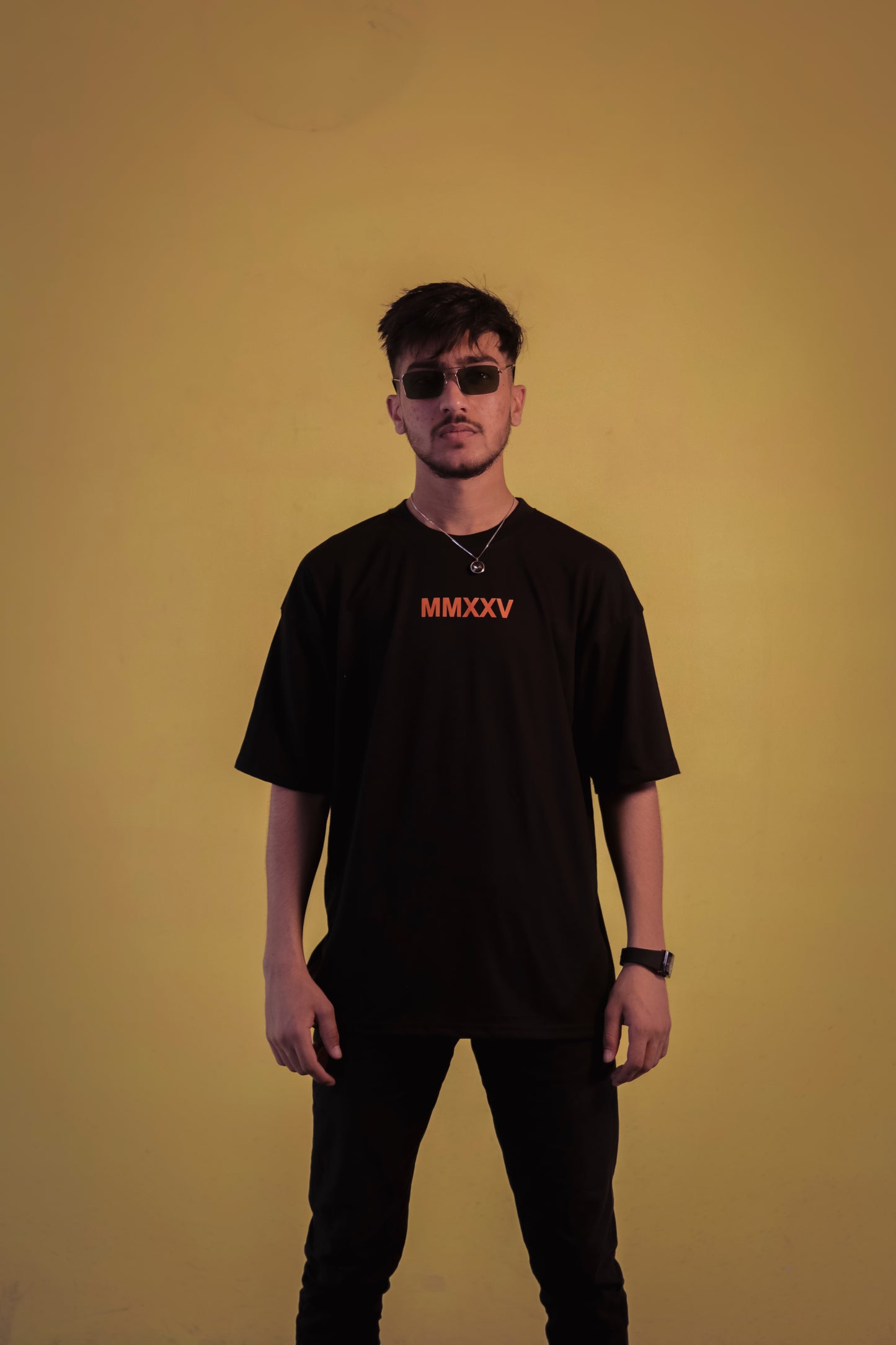 Unisex Black Back Print Over Size T Shirt