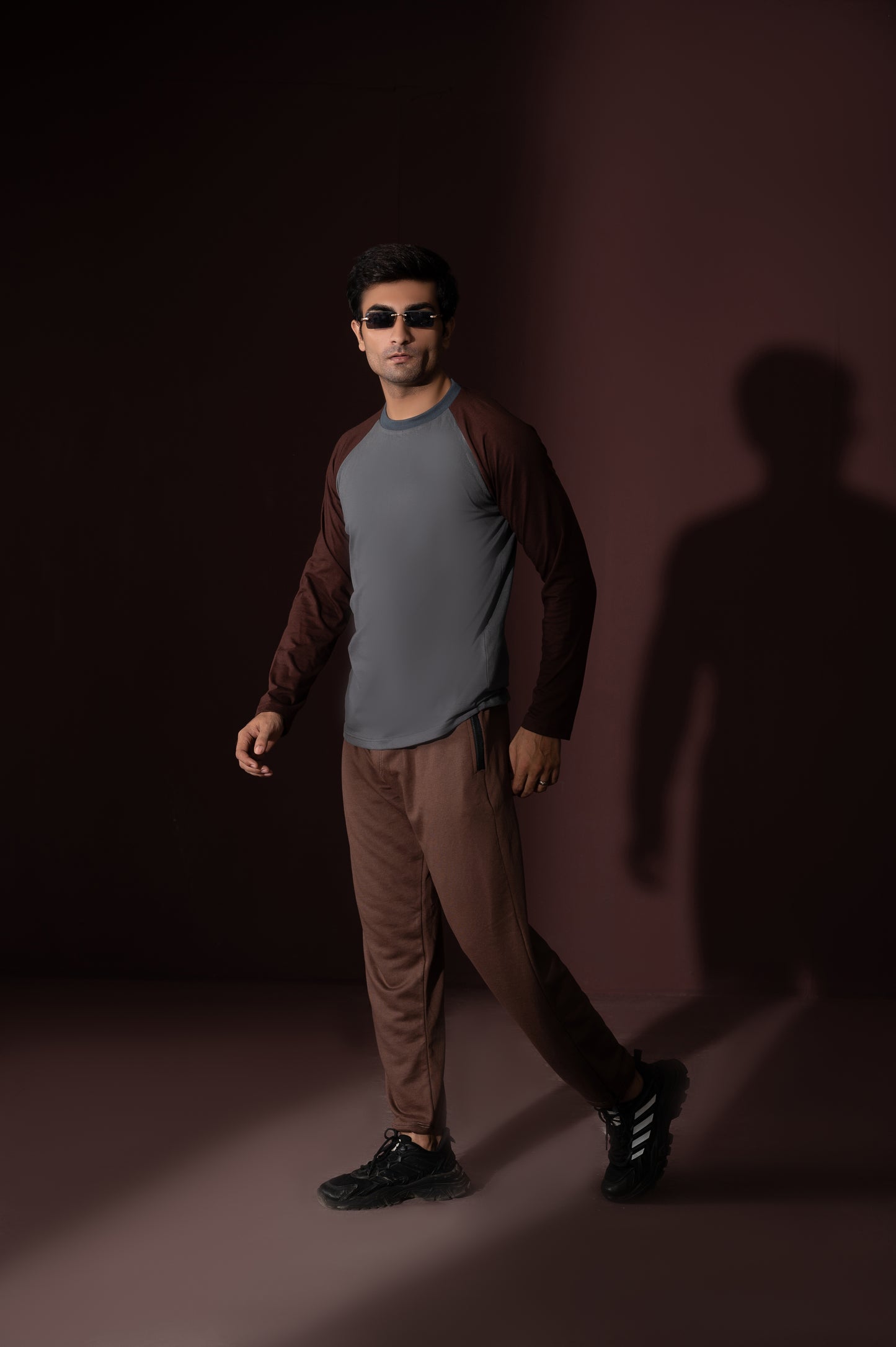 Brown-Grey full sleeves t-shirt