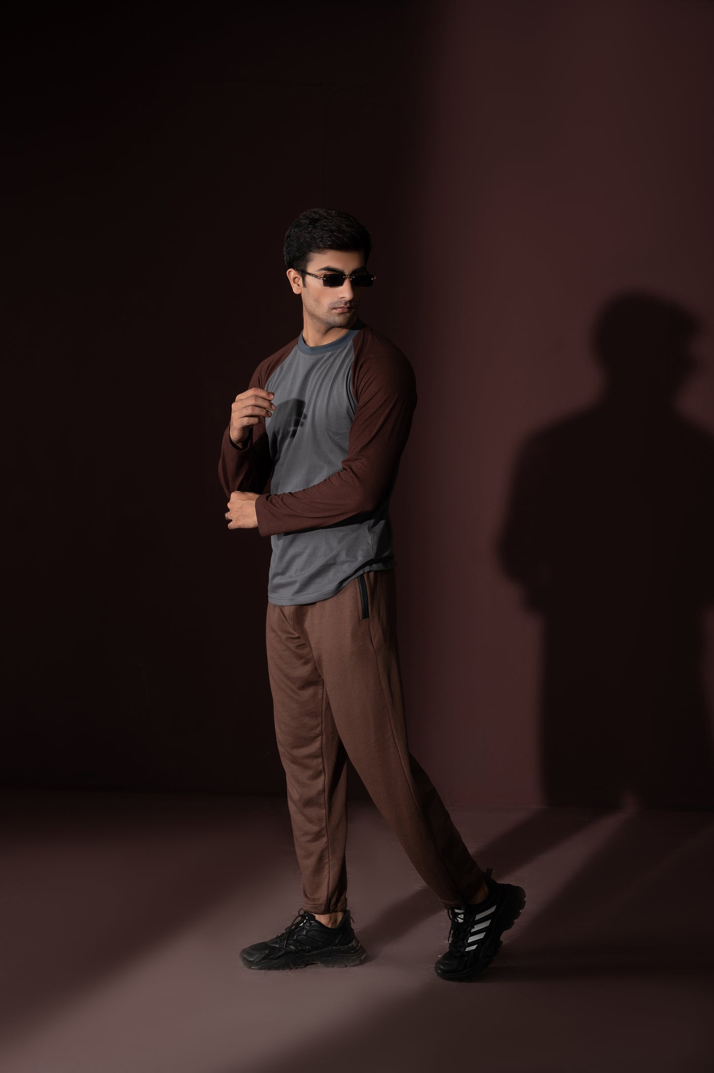 Brown-Grey full sleeves t-shirt