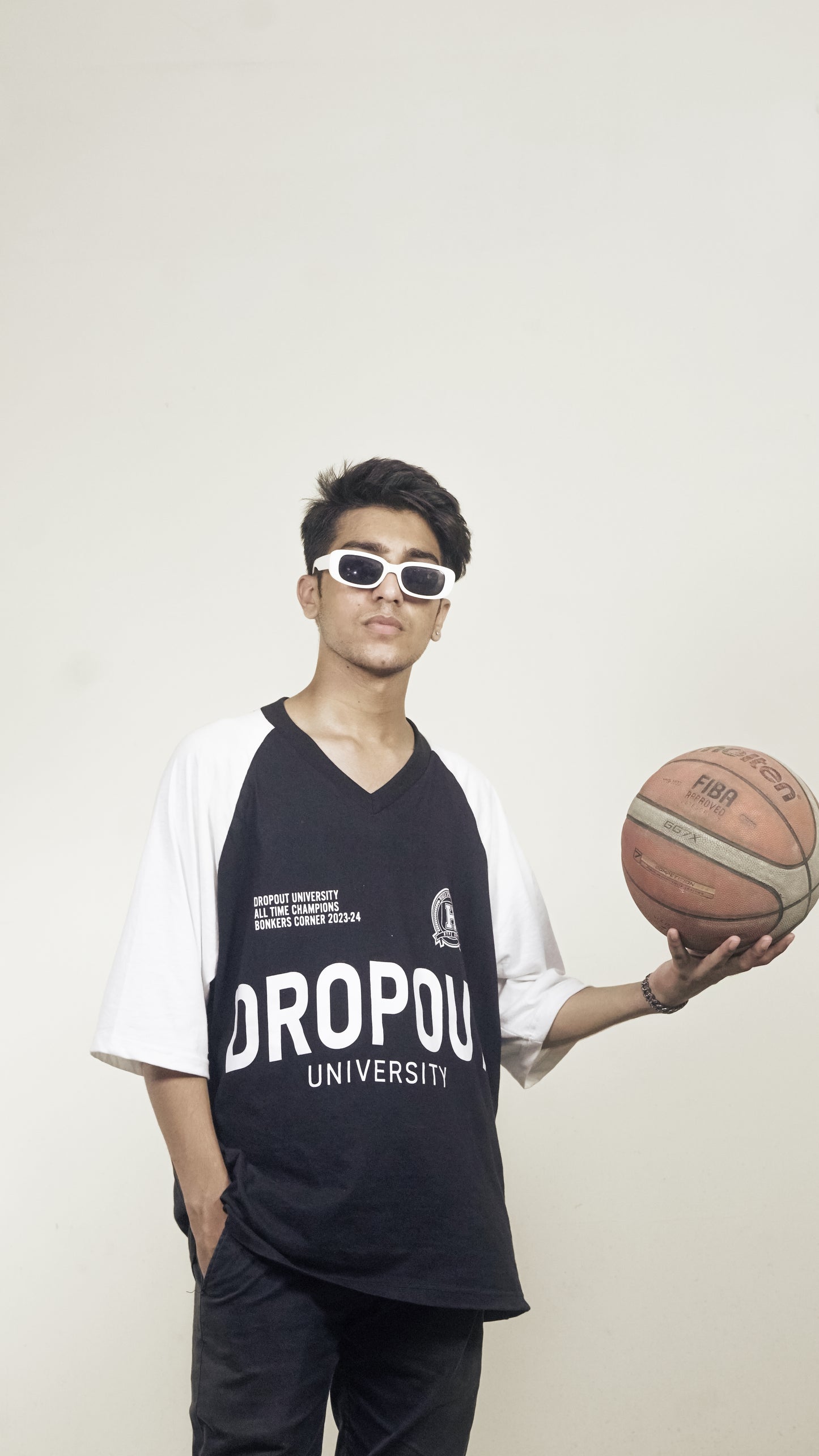 Black & White Dropout University Tee