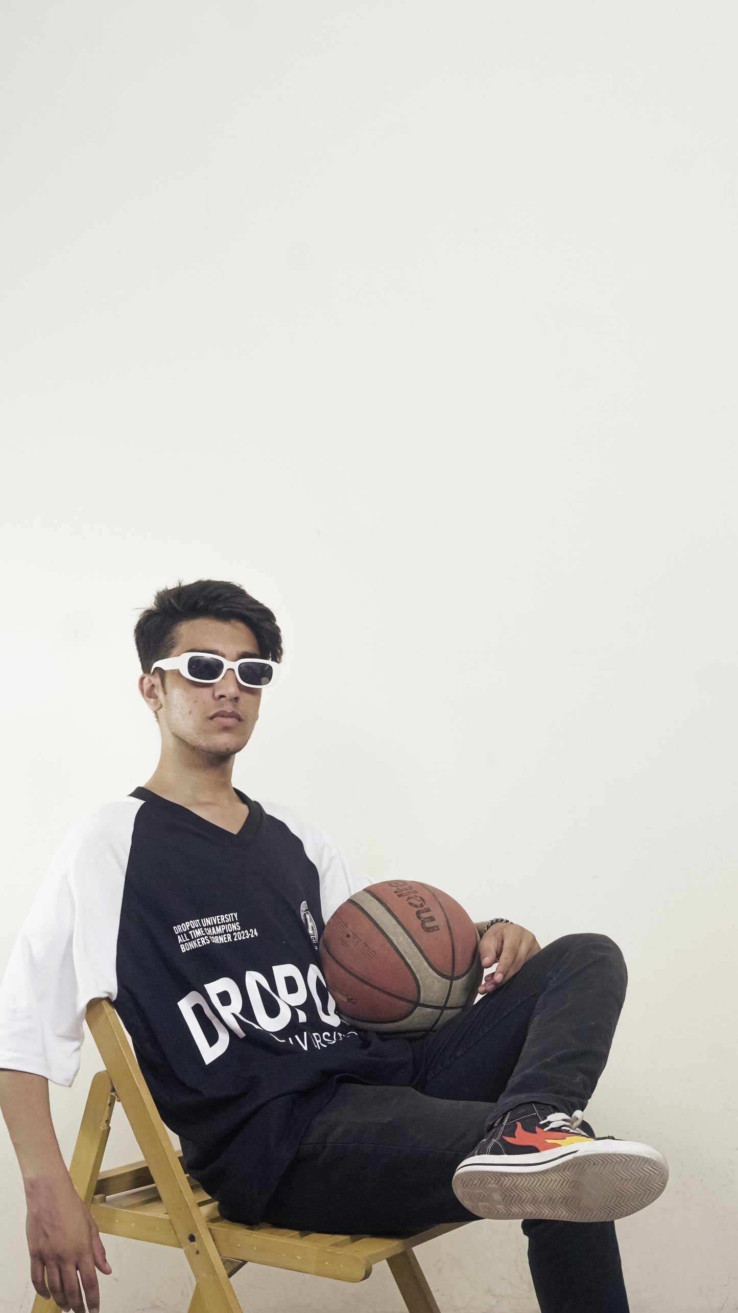 Black & White Dropout University Tee