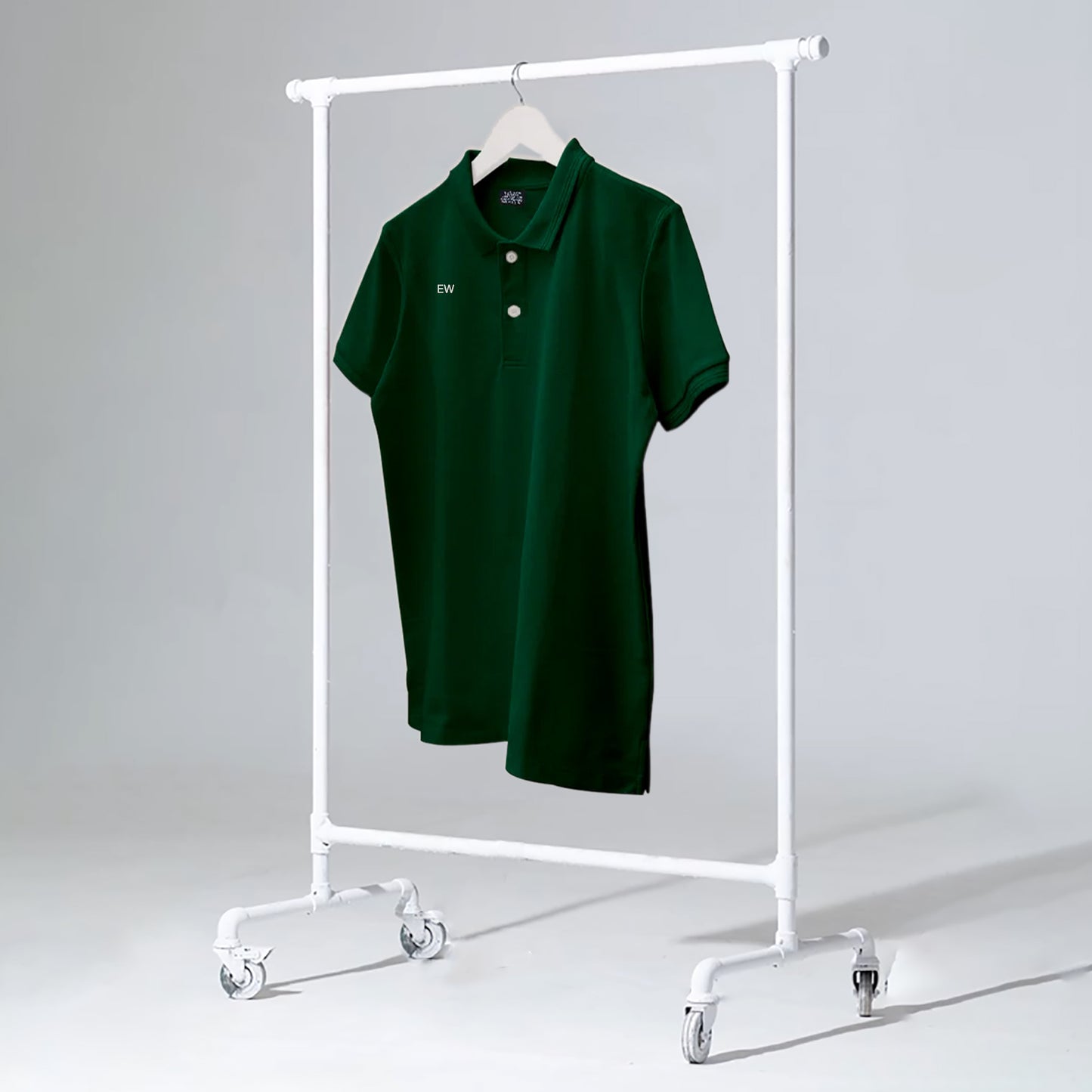BOTTLE GREEN MEN'S BASIC POLO T SHIRT