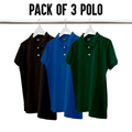 Men's Premium Polo T-Shirt Pack of 3 | Smart Fit | PC Pique Fabric