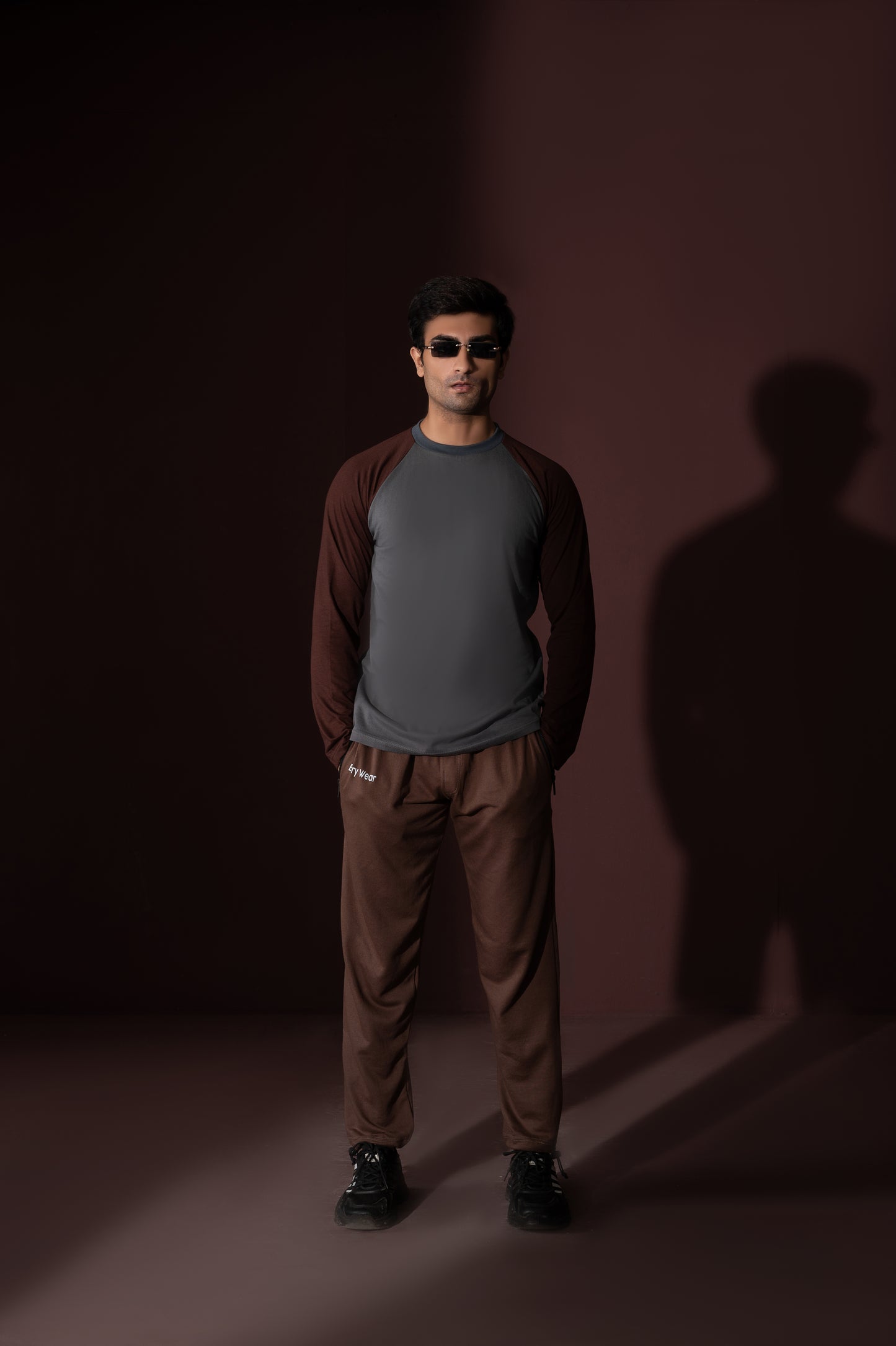 Brown-Grey full sleeves t-shirt