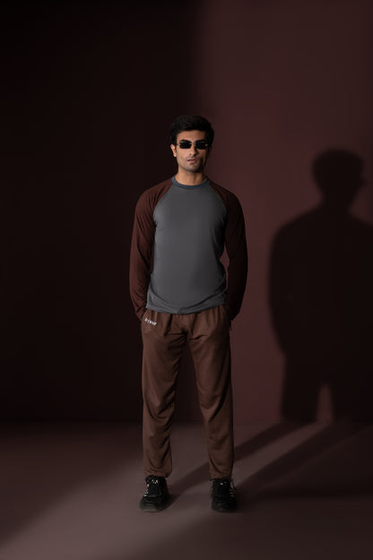 Brown-Grey full sleeves t-shirt