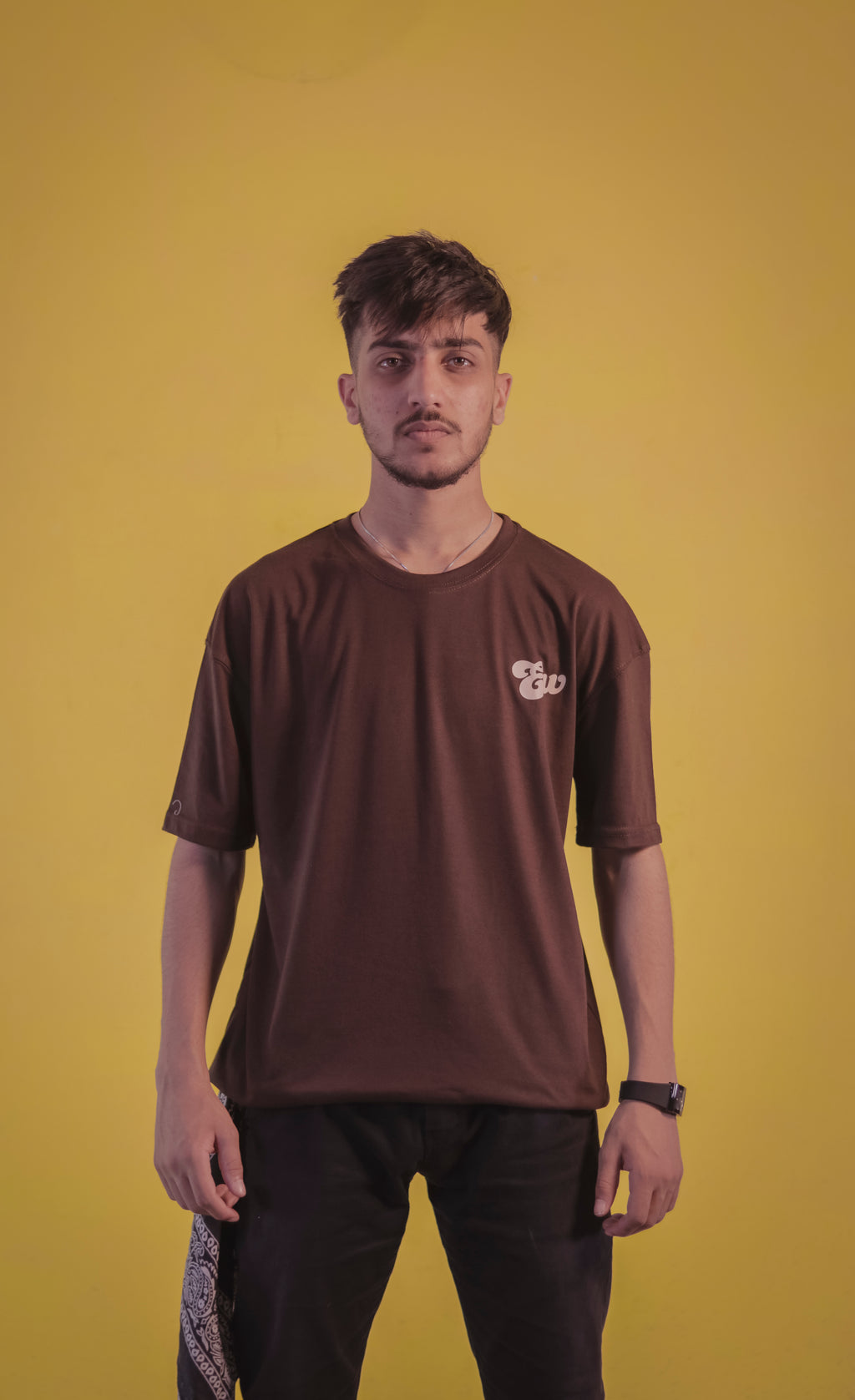 Unisex  Brown Over Size T Shirt