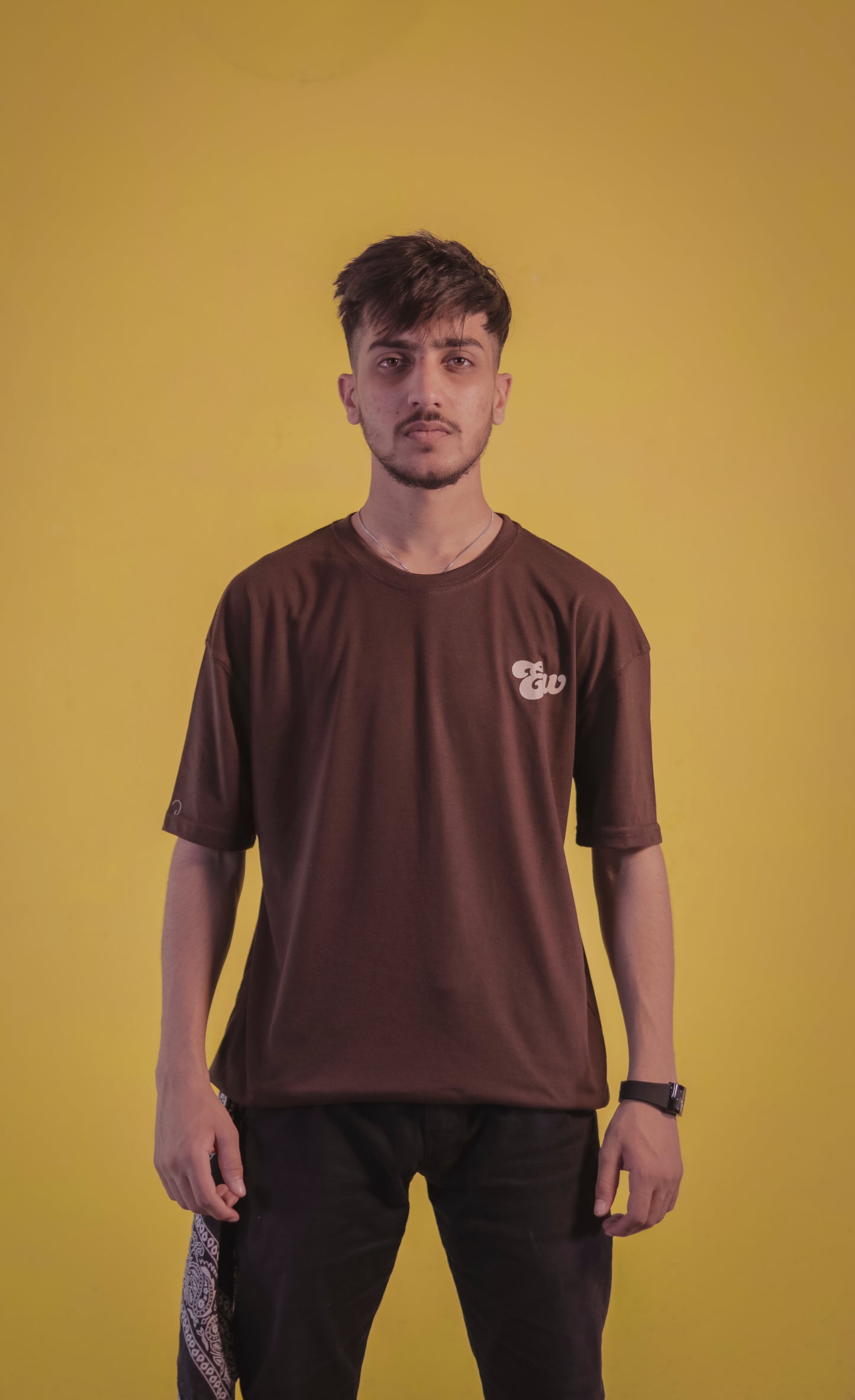 Unisex  Brown Over Size T Shirt