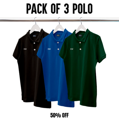 MEN'S BASIC POLO T SHIRT PACK OF 3
