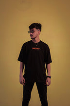 Unisex Black Back Print Over Size T Shirt