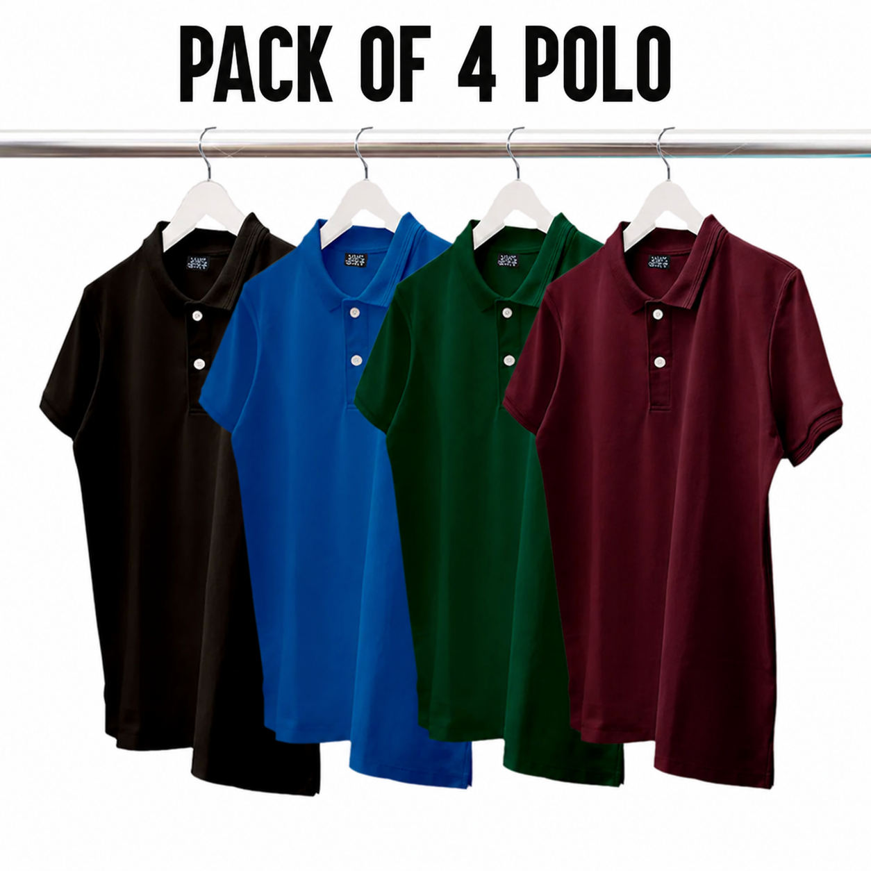 MEN'S BASIC POLO T SHIRT PACK OF 4