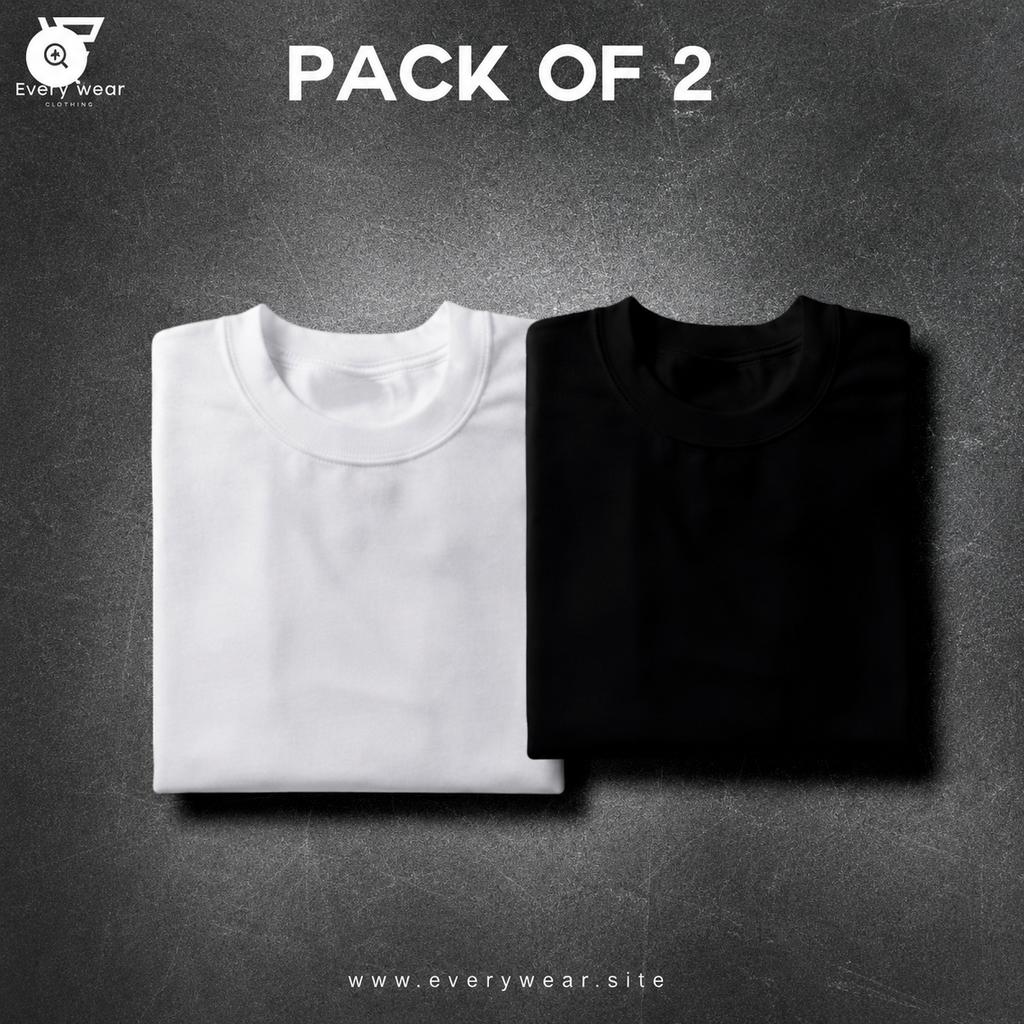 Men's Premium Basic T-Shirt Pack of 2 | Select Any 2 Colors