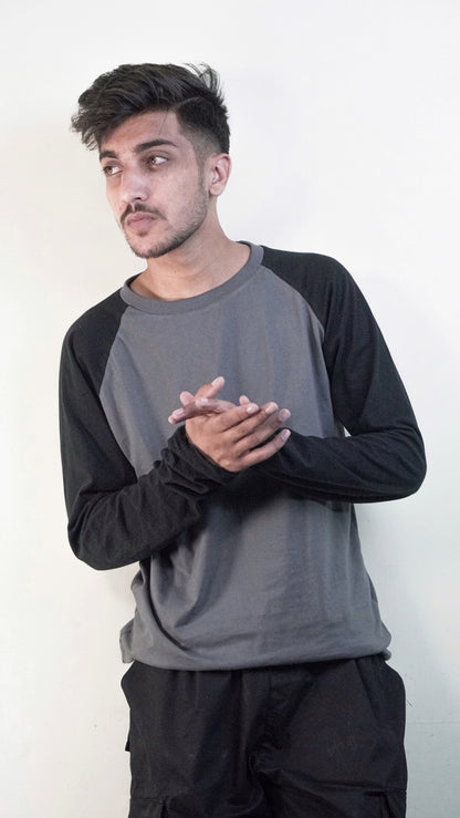 Grey-Black Full sleeves tee