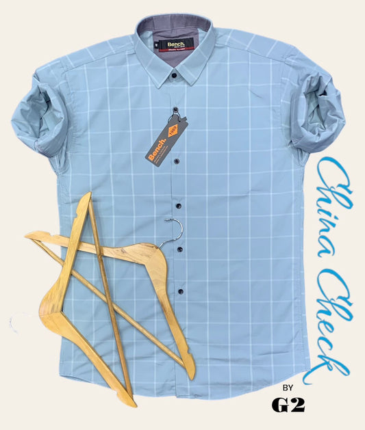Bench Men's Blue White Check Shirt