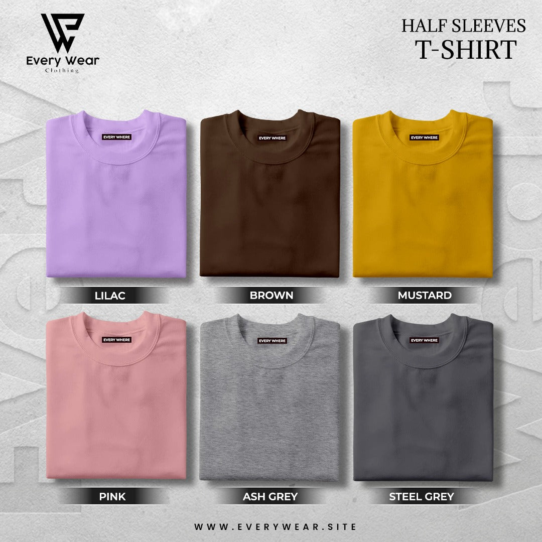 Pack of 6 Premium T-Shirts | Select Any 6 Color