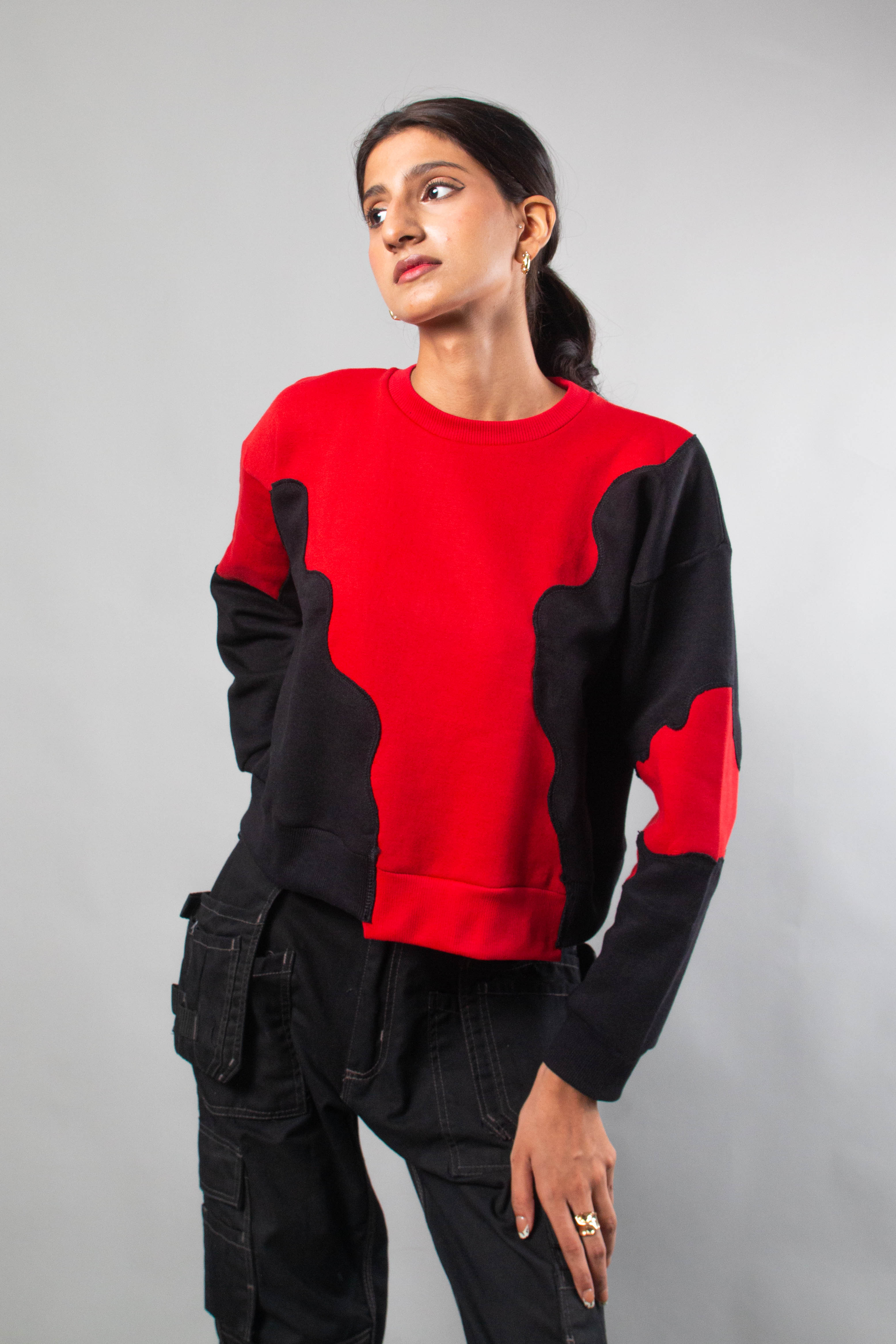 Red-Black Rework sweat shirt
