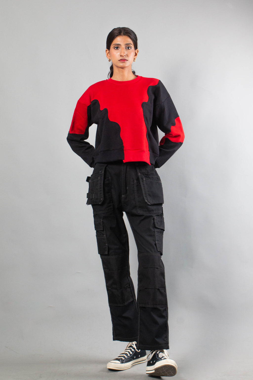 Red-Black Rework sweat shirt