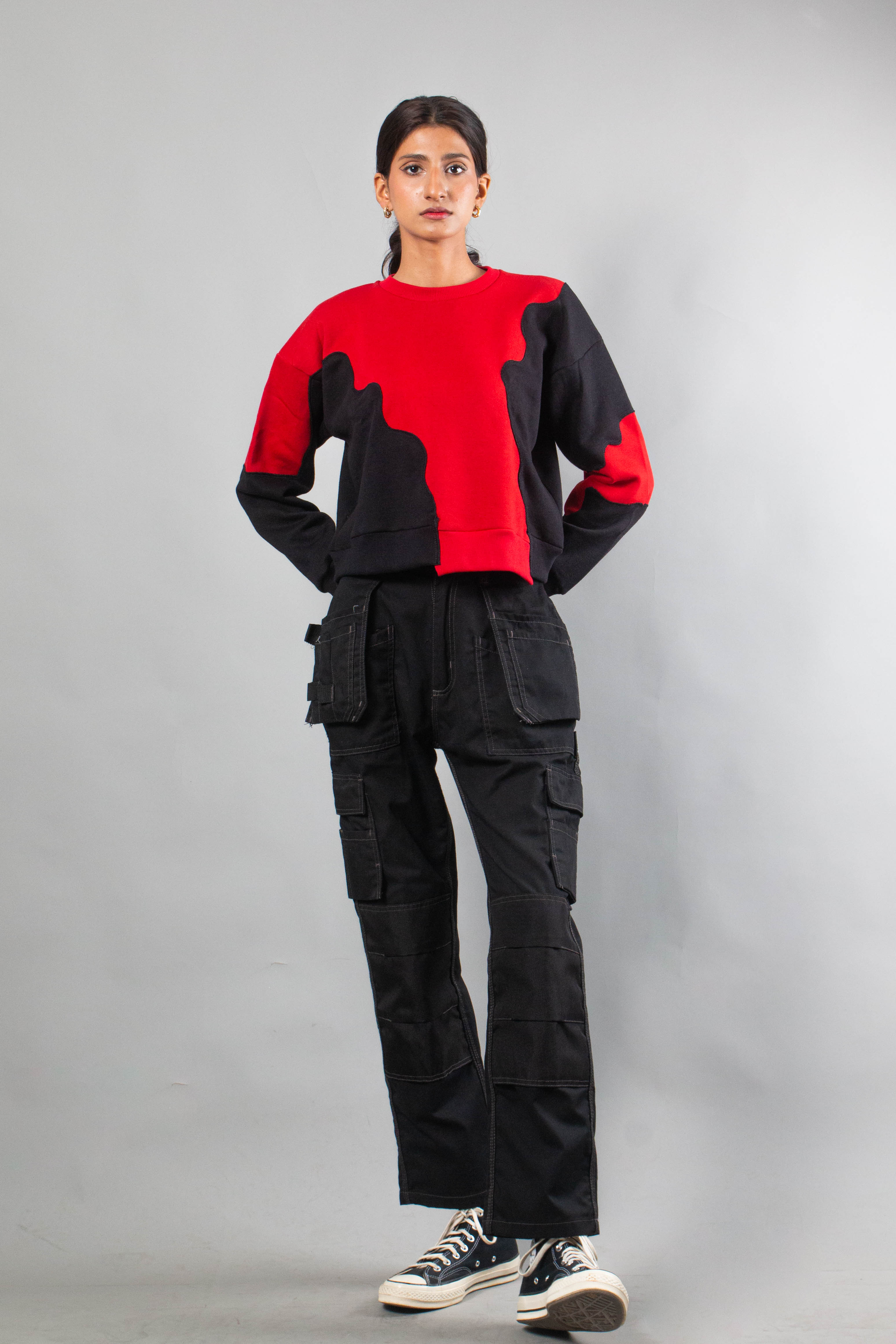 Red-Black Rework sweat shirt
