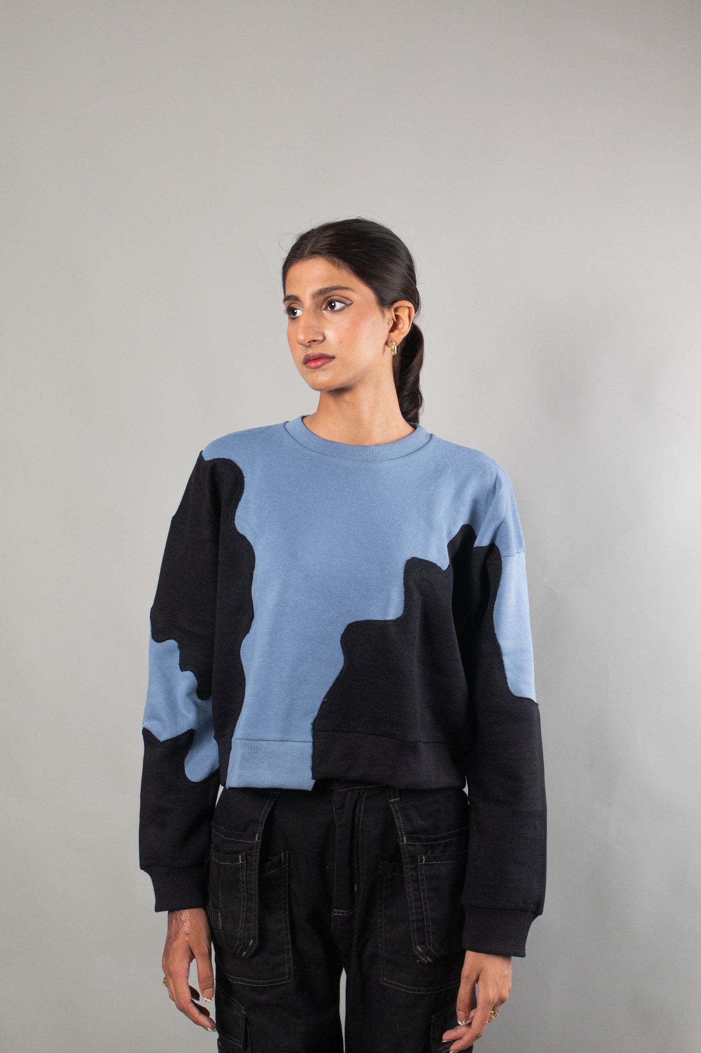 Rework blue-black sweat shirt