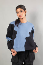 Rework blue-black sweat shirt