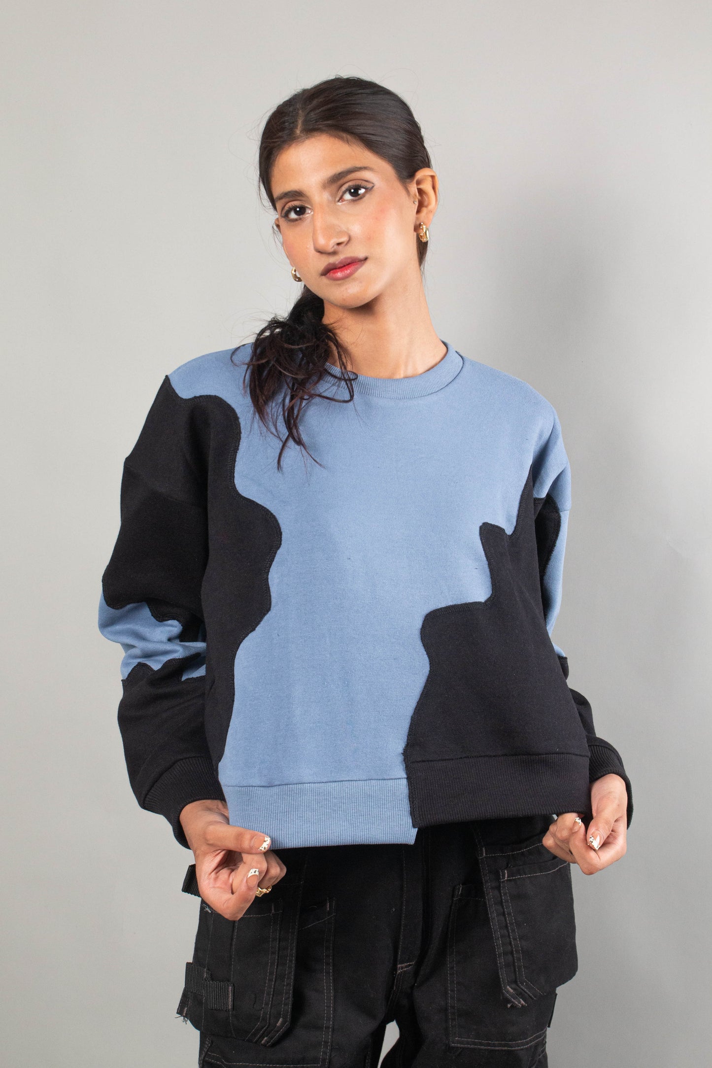 Rework blue-black sweat shirt