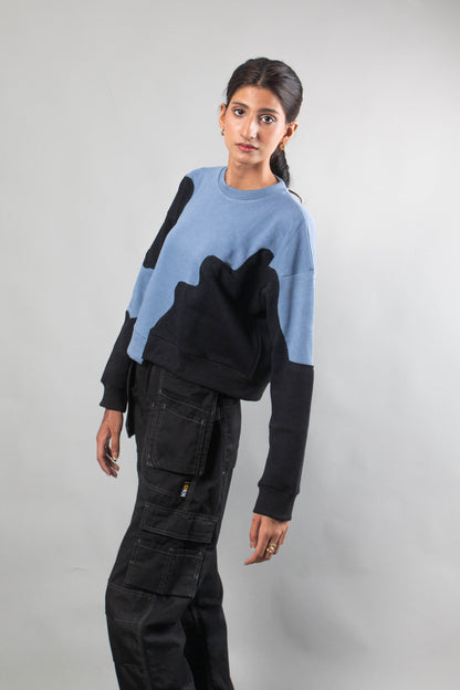 Rework blue-black sweat shirt