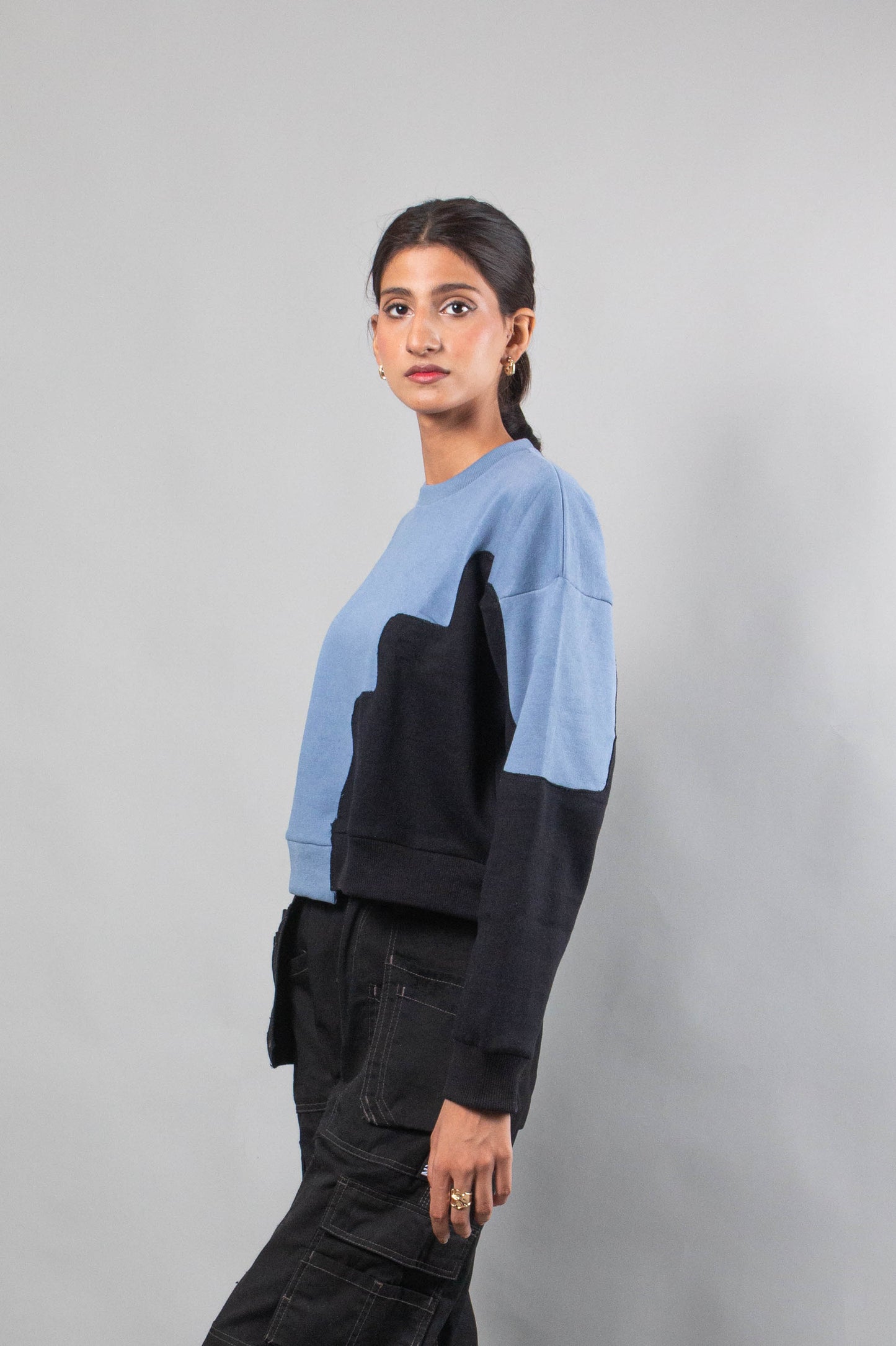 Rework blue-black sweat shirt