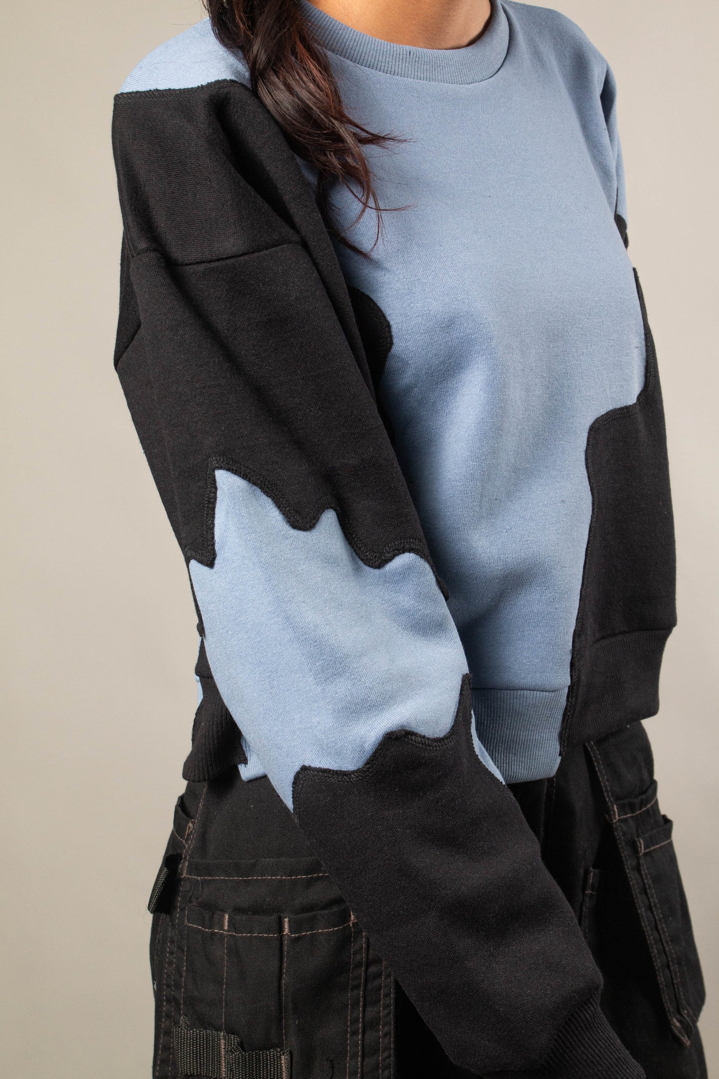 Rework blue-black sweat shirt