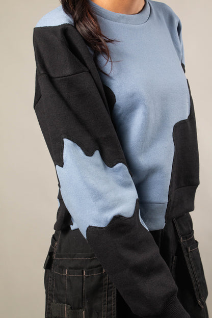Rework blue-black sweat shirt