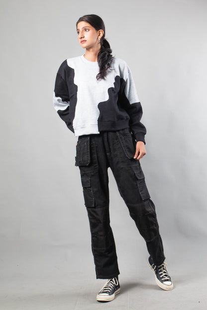 Black-Grey Rework sweat shirt