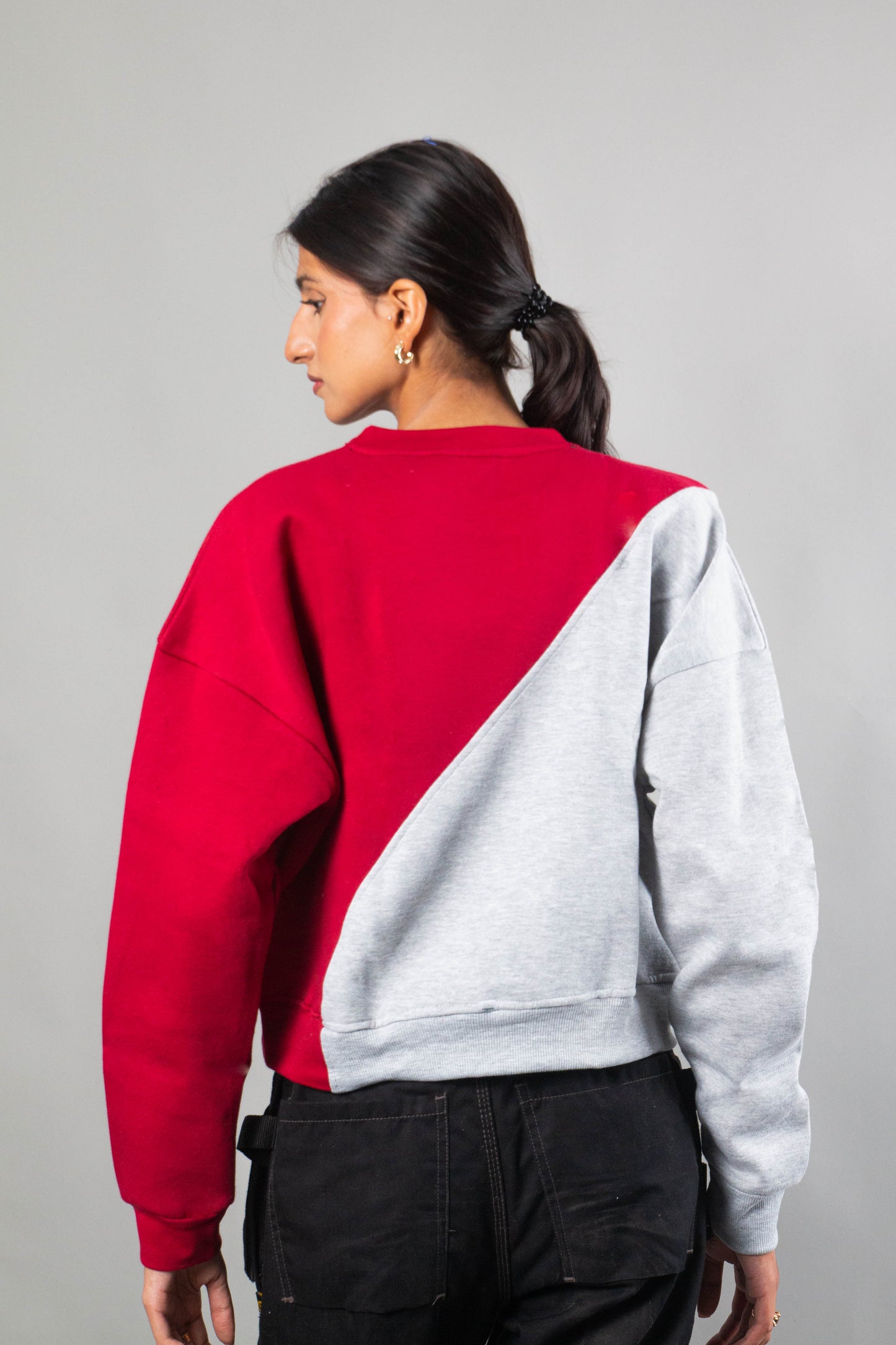 Red-Grey cross sweat shirt