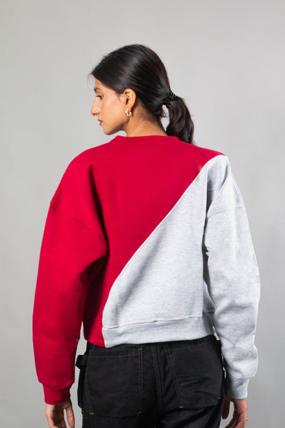 Red-Grey cross sweat shirt