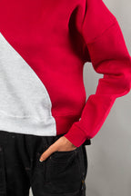 Red-Grey cross sweat shirt