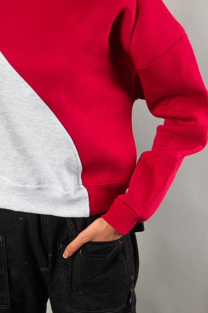Red-Grey cross sweat shirt