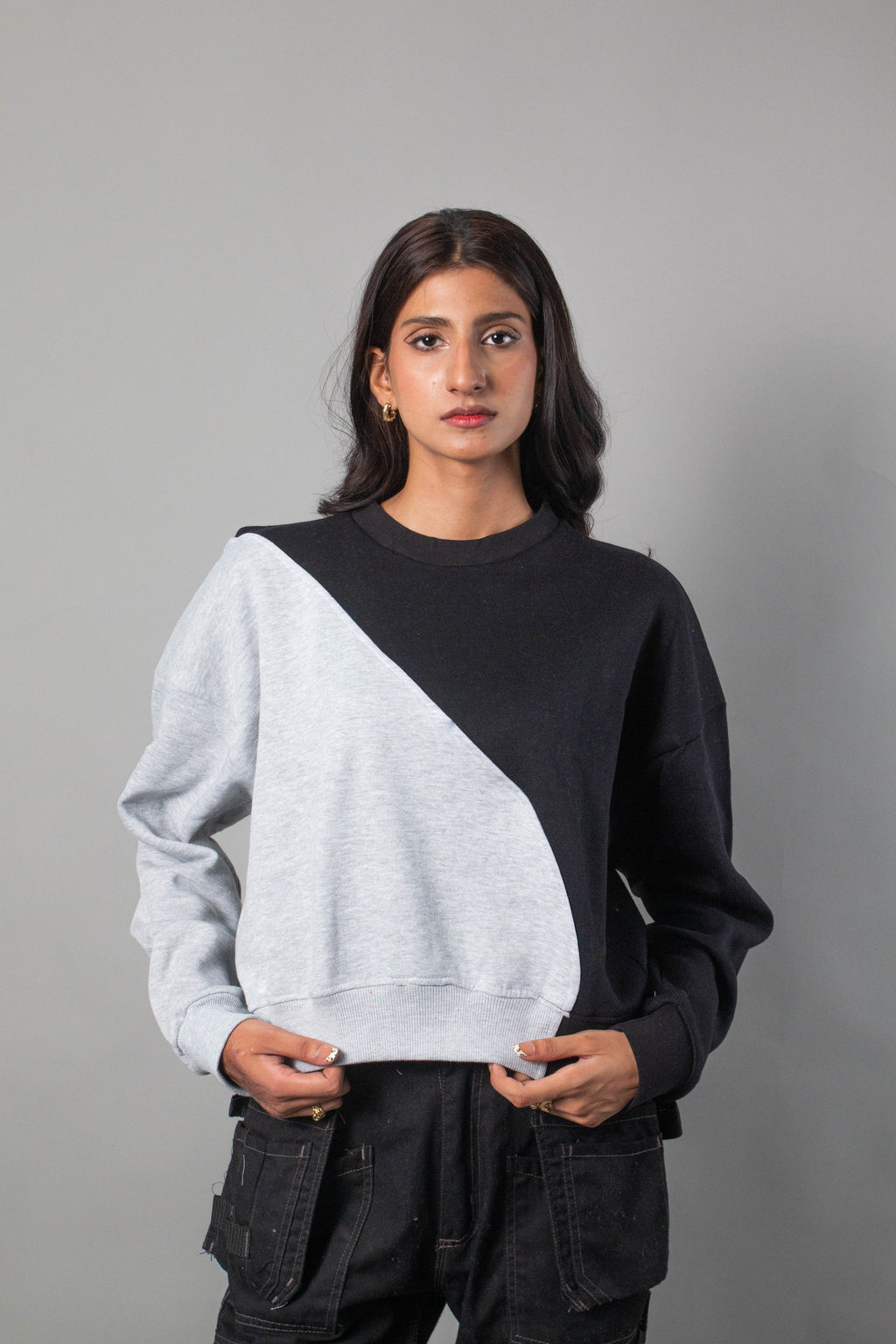 black-Grey Cross sweat shirt