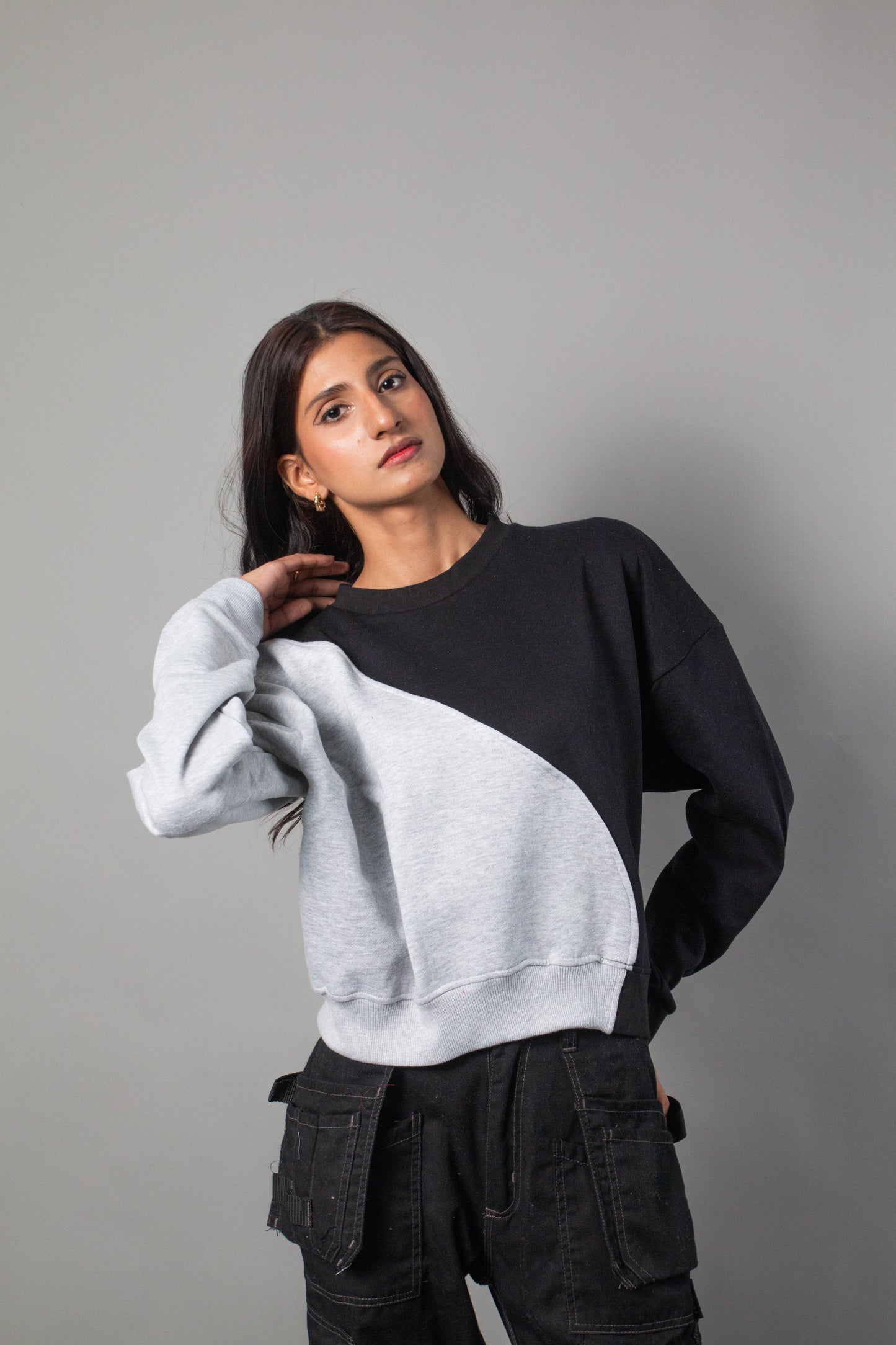 black-Grey Cross sweat shirt