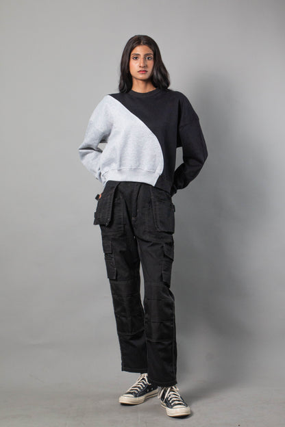black-Grey Cross sweat shirt