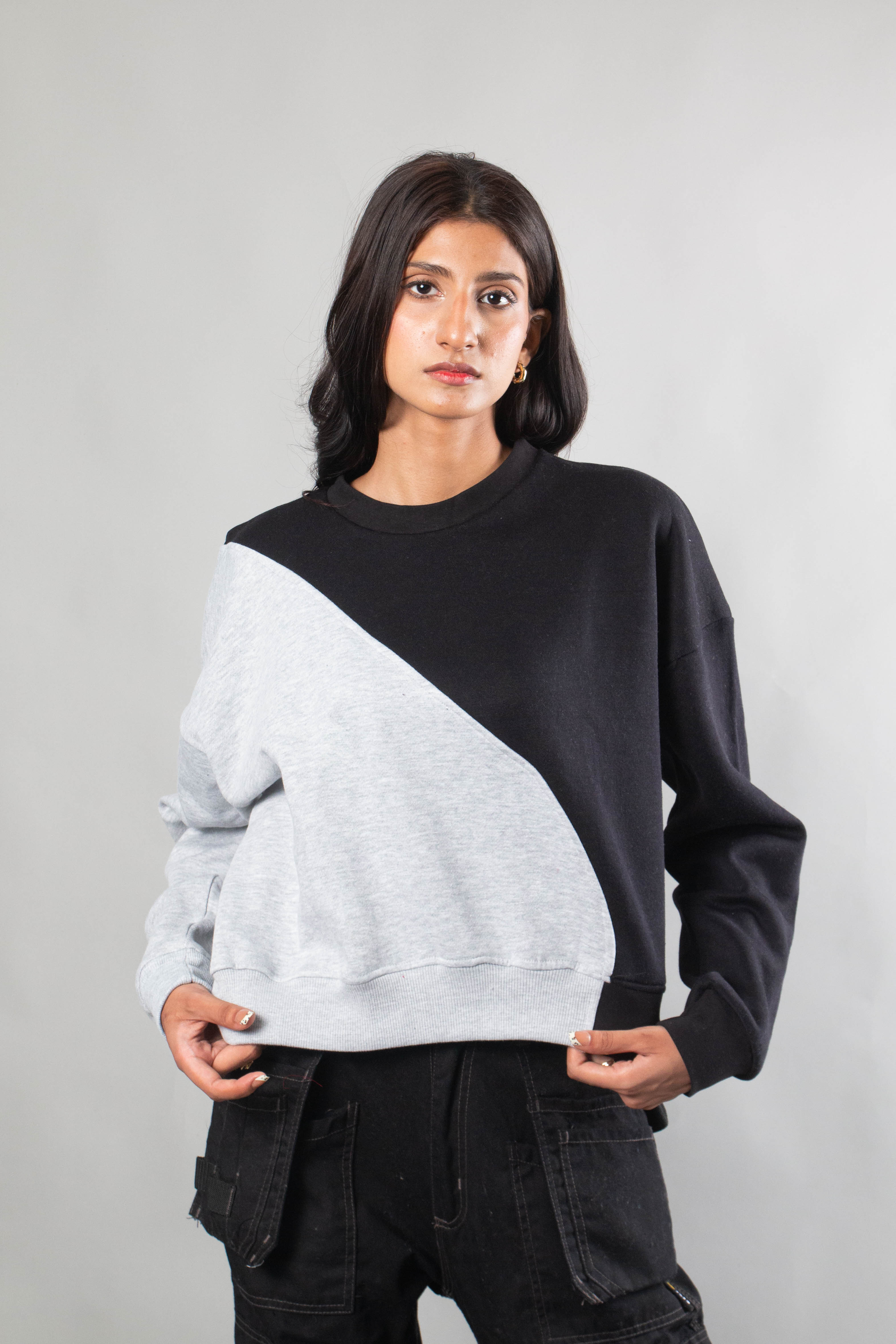 black-Grey Cross sweat shirt