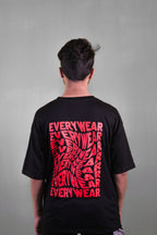 Every Wear Black Unisex Back Print Over Size T Shirt