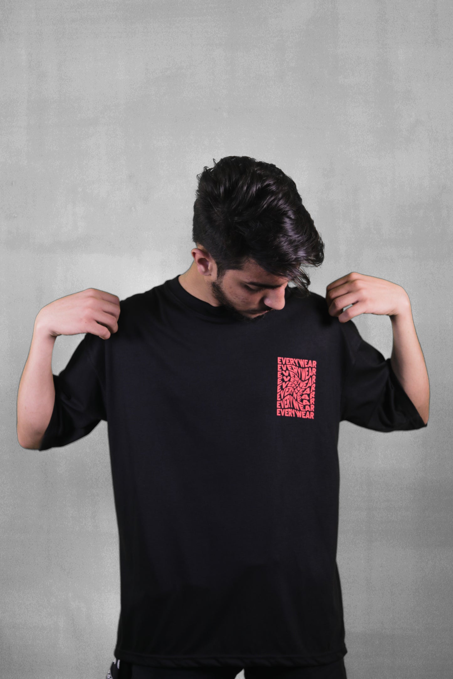 Every Wear Black Unisex Back Print Over Size T Shirt