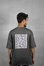 Every Wear Grey Unisex Back Print Over Size T Shirt