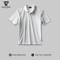WHITE MEN'S BASIC POLO T SHIRT