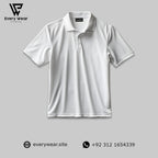WHITE MEN'S BASIC POLO T SHIRT