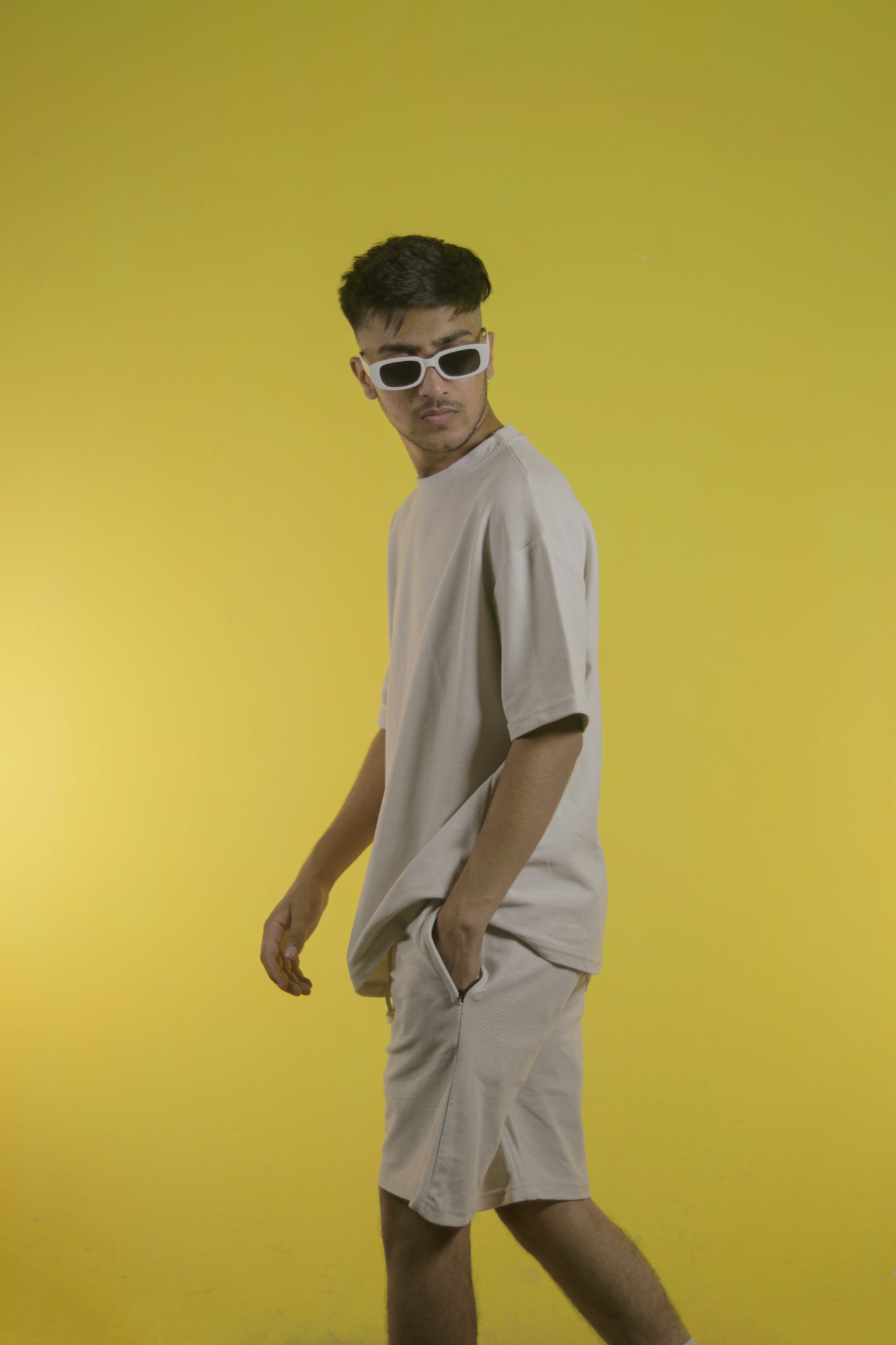 off White Textured Oversize Co-ord set