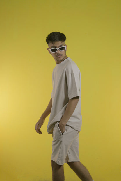 off White Textured Oversize Co-ord set