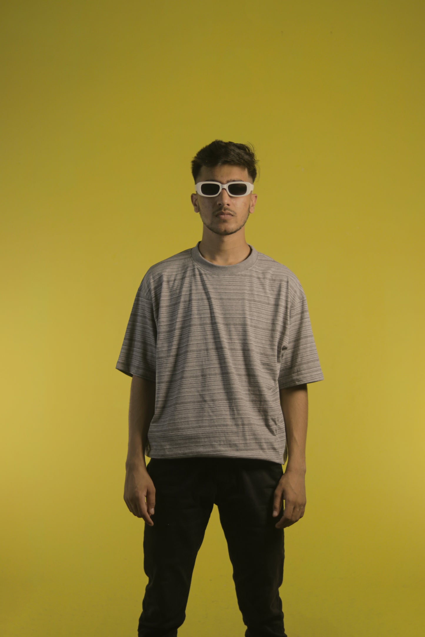 Textured Grey  OverSize T Shirt