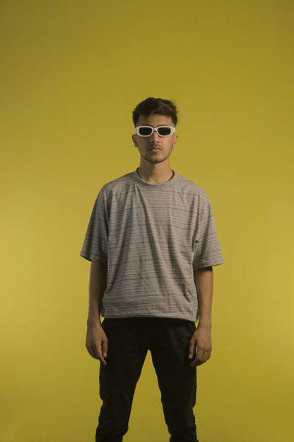 Textured Grey  OverSize T Shirt