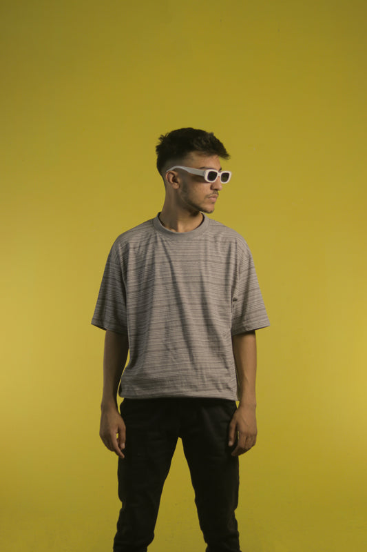 Textured Grey  OverSize T Shirt