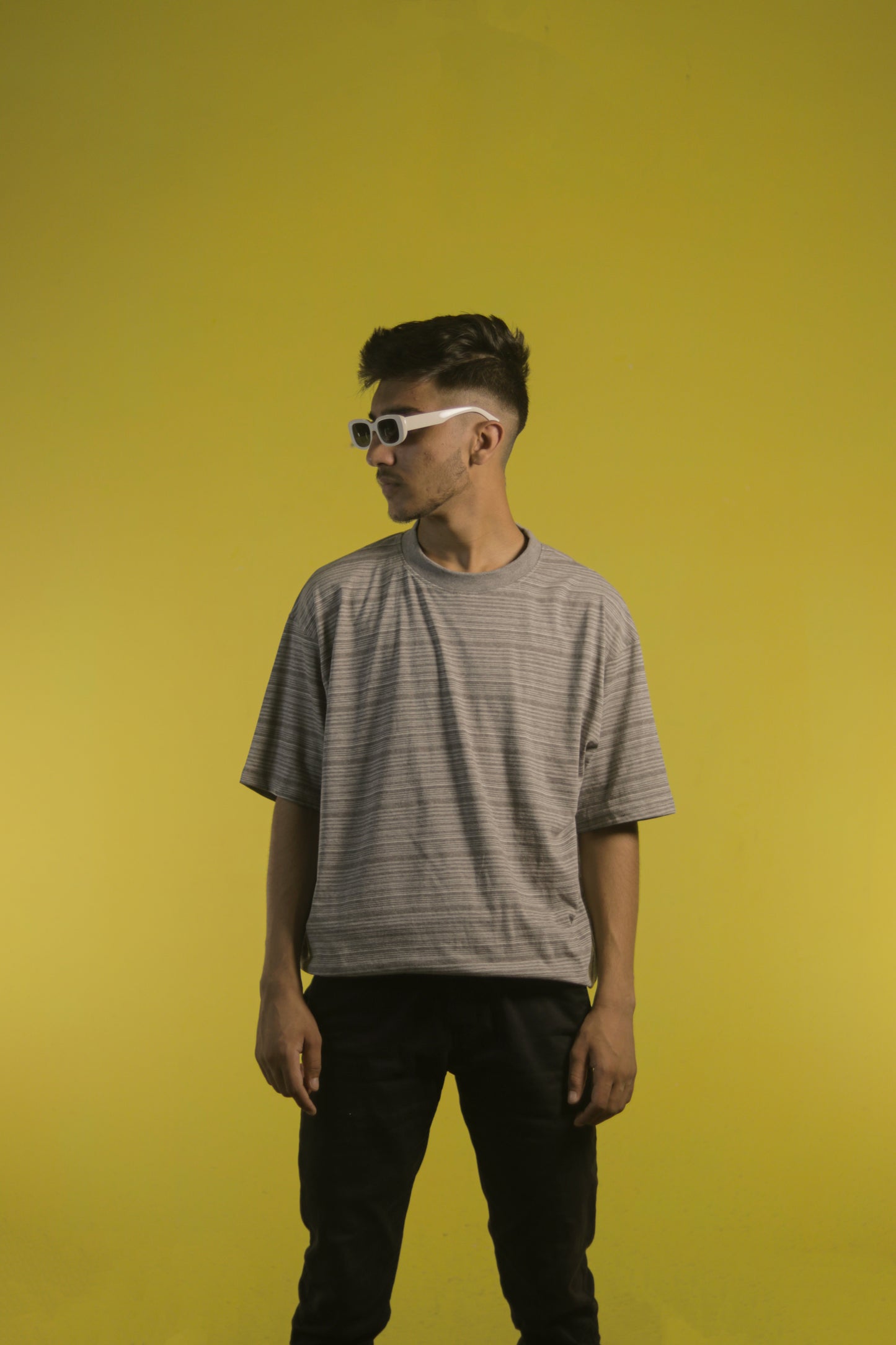 Textured Grey  OverSize T Shirt