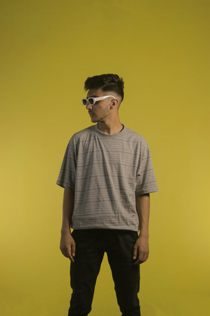 Textured Grey  OverSize T Shirt