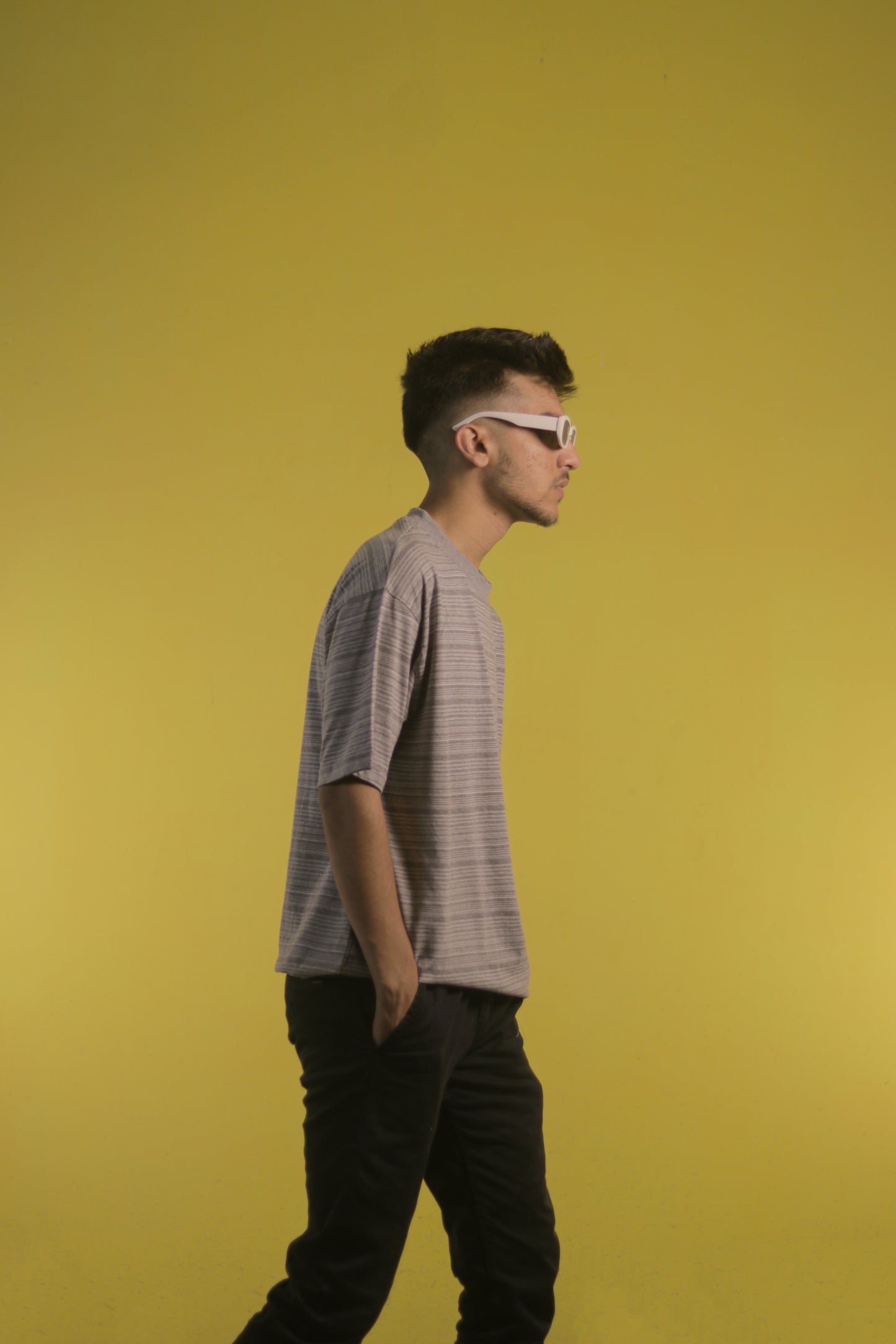Textured Grey  OverSize T Shirt